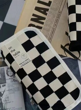 极速Large Capacity Pencil Case Simple Checkerboard Lattice