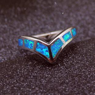 Fashion Jewellery Elmosa Ring Opal Arrow Blue 极速
