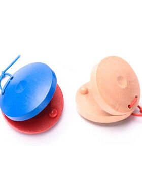 极速Wooden Percussion Primary Color Castanets Round Dance Bo