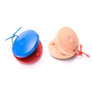 极速Wooden Percussion Primary Color Castanets Round Dance Bo