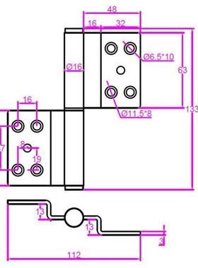 精稳五金 大门房门折弯铰链 阶梯活叶 防盗门脱卸门旗型铰链59016