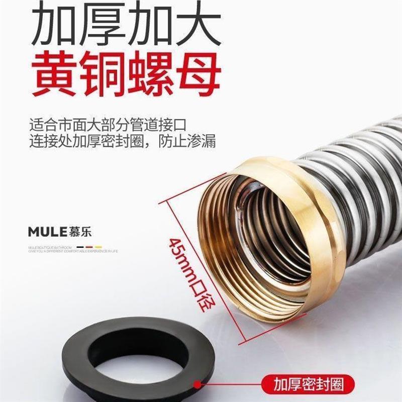 304不锈钢厨房单水槽下水管 洗菜盆下水器金属波纹排水管加长溢水