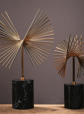 新中式创意金属摆件玄关饰品酒店办公室书房样板房客厅软装摆设