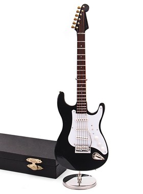 木制迷你电吉他模型摆件家居送老师男女朋友生日礼物1/6兵人BJD用