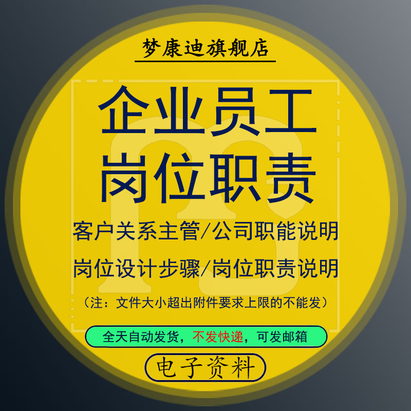 企业公司员工C岗位职责说明模板编写操作指引技巧方法与岗位设计