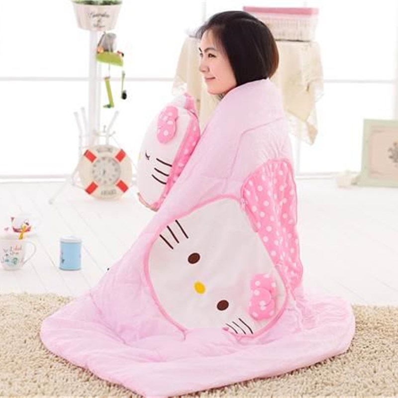 l抱枕被子两折用办汽公室靠车多功能个性可爱靠垫枕叠空调被子午