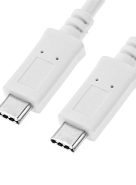 Macbook Pro双USB-C充电线转接线 30cm白色USB 3.1 Type C数据线