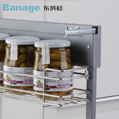 布纳格厨房橱柜200/300/400柜体侧装拉篮不锈钢调味品阻尼抽屉式