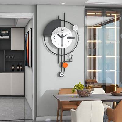 现代时尚简约饭厅挂表网红创意静音时钟挂墙钟表客厅2023新款挂钟
