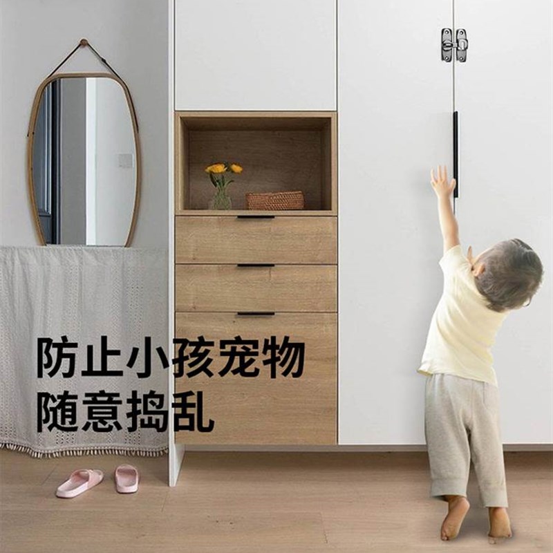 插销门栓锁扣搭扣推拉门锁插销式免打孔简易门闩门卡扣谷仓锁神器