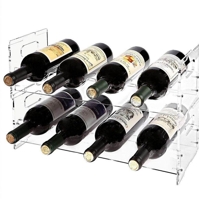 亚克力展示架红酒可堆叠78瓶置物架酒瓶亚克力酒水桌面展示架