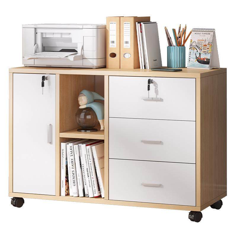 办公文件柜资料柜矮柜带锁小柜子抽屉式收纳组合落地柜桌底收纳柜