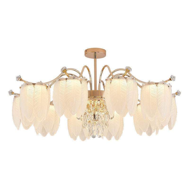 奶油风轻奢客厅主灯卧室灯法式羽毛水晶餐厅创意灯具2024新款吊灯,家装灯饰光源,智能吊灯,淘宝优惠券,粉丝福利购,淘宝优惠卷