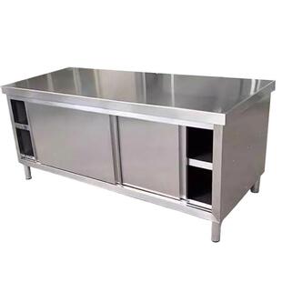 304不锈钢工作台厨房碗柜商用特厚橱柜农村桌子做饭拆装操作台