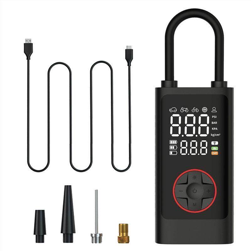 智能轮胎充气线便携式汽车数显轮胎打气泵多功能车载充气泵