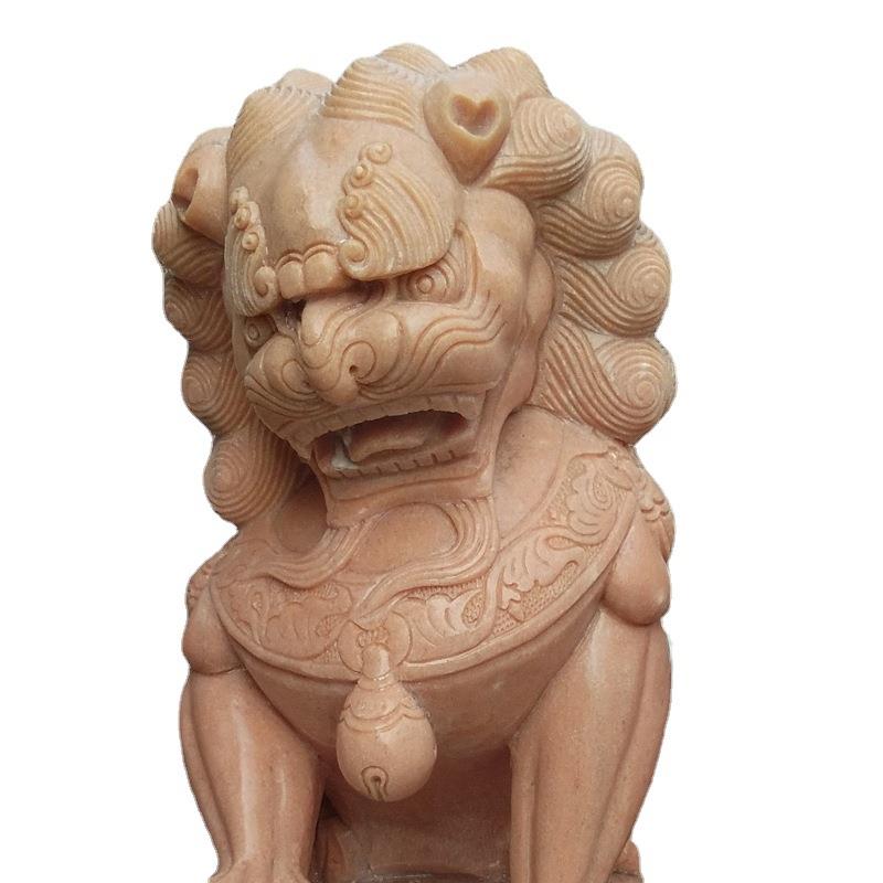 厂家供应石雕狮子仿古石狮子一对庭院别墅门口景观雕塑