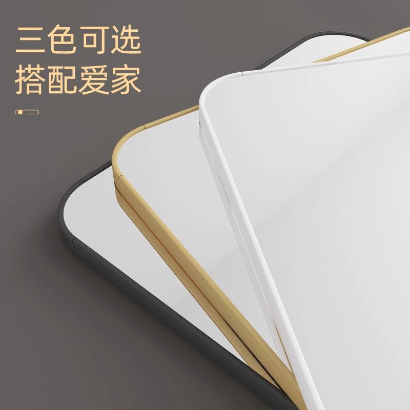 铝合金框镜子全身穿衣镜贴墙自粘壁挂式门后试衣镜挂墙上玻璃镜图片