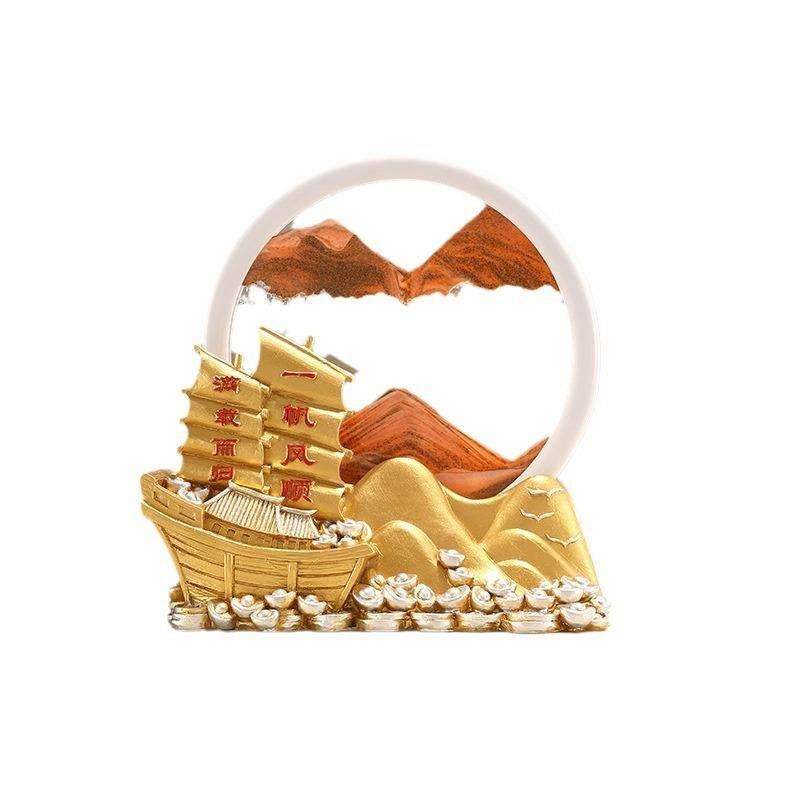一帆风顺帆船摆件流沙画沙漏客厅办公室玄关装饰工艺乔迁开业,家居饰品,装饰摆件,淘宝优惠券,粉丝福利购,淘宝优惠卷