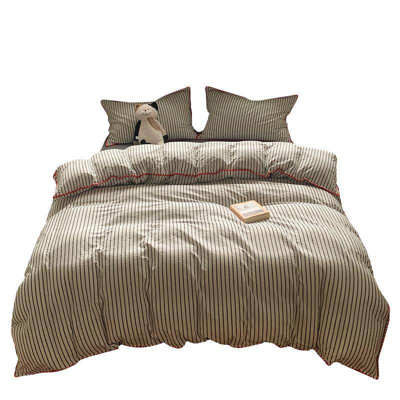 全棉贝壳边单品被套ins简约纯棉条纹被罩宿舍1.5双人公寓单件,床上用品,学生床品套件,淘宝优惠券,粉丝福利购,淘宝优惠卷