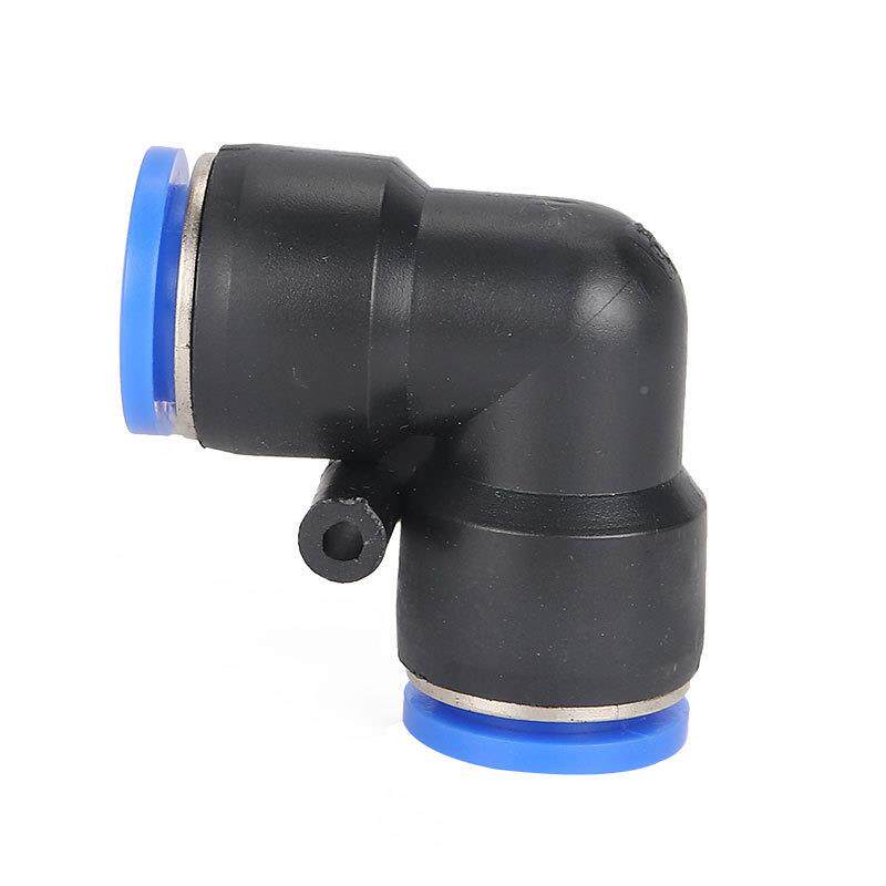 快插头PV08角气动元件0-4塑/大德料6气管弯头10快速接头直12工接