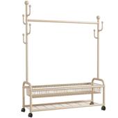 落地家用可移动卧室凉衣架挂衣服架子室内简易杆衣帽架房间衣帽架