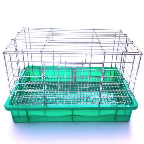 兔笼荷兰鼠笼豪华兔笼小号镀铬兔笼小蓝盆豚鼠笼天竺鼠笼4色可选