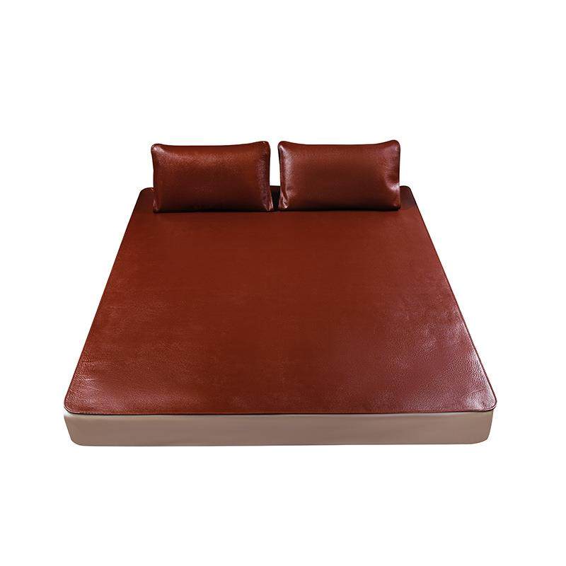 特厚天然牛皮凉席头层水牛皮凉席子三件套真牛皮床垫软席