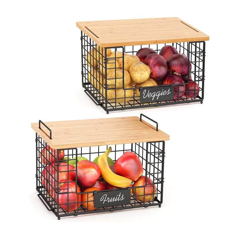 可拆卸堆叠菜厨房置物架艺铁竹板收纳家篮用SNL13-BK台面水果蔬调,厨房/烹饪用具,抹布架/厨房清洁收纳架,淘宝优惠券,粉丝福利购,淘宝优惠卷