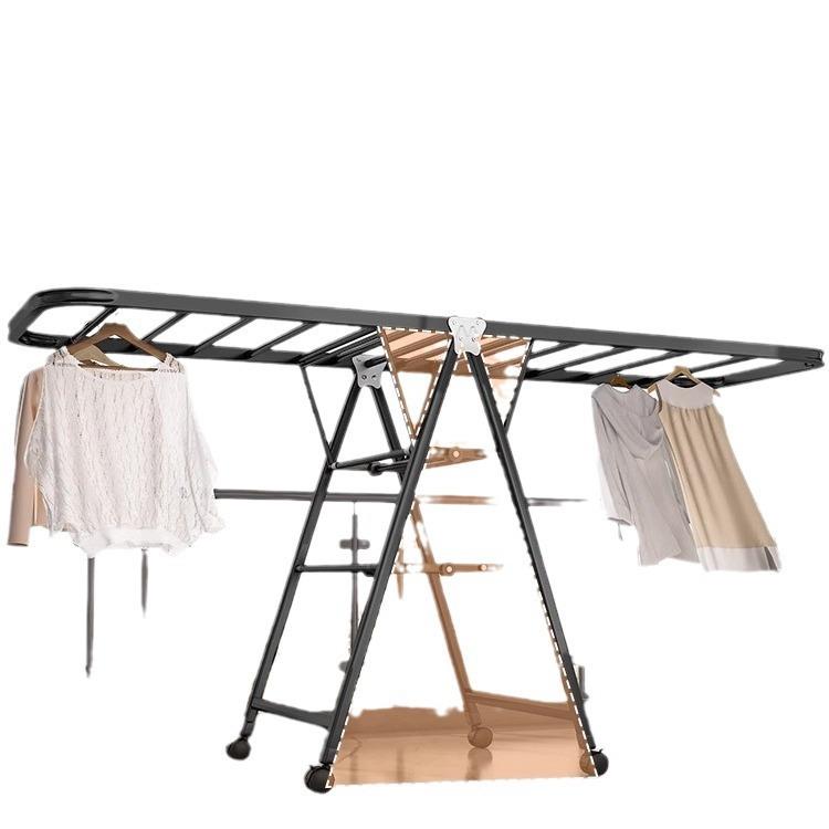 折叠晾衣架阳台家用落地卧室晒衣架室内挂衣杆凉晒架子晒被子