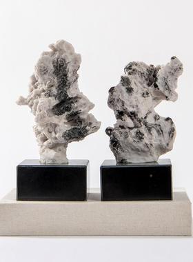 艺贝子新石中禅意云JRW山石头摆件样饰板间酒柜茶几式书柜太湖软