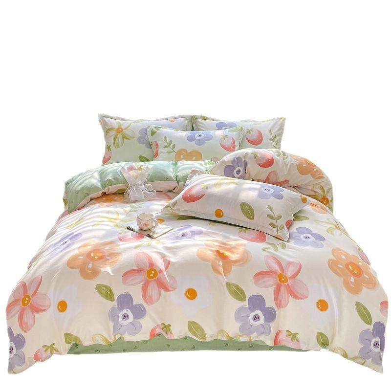 100全棉LMY20250棉床上四件套学生宿舍被笠套床款三件套小清新ins,床上用品,床品套件/四件套/多件套,淘宝优惠券,粉丝福利购,淘宝优惠卷