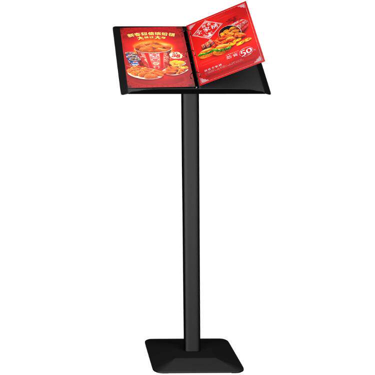 餐厅门口立式翻页菜谱菜单展示架售楼部活页文件合同资料公示架