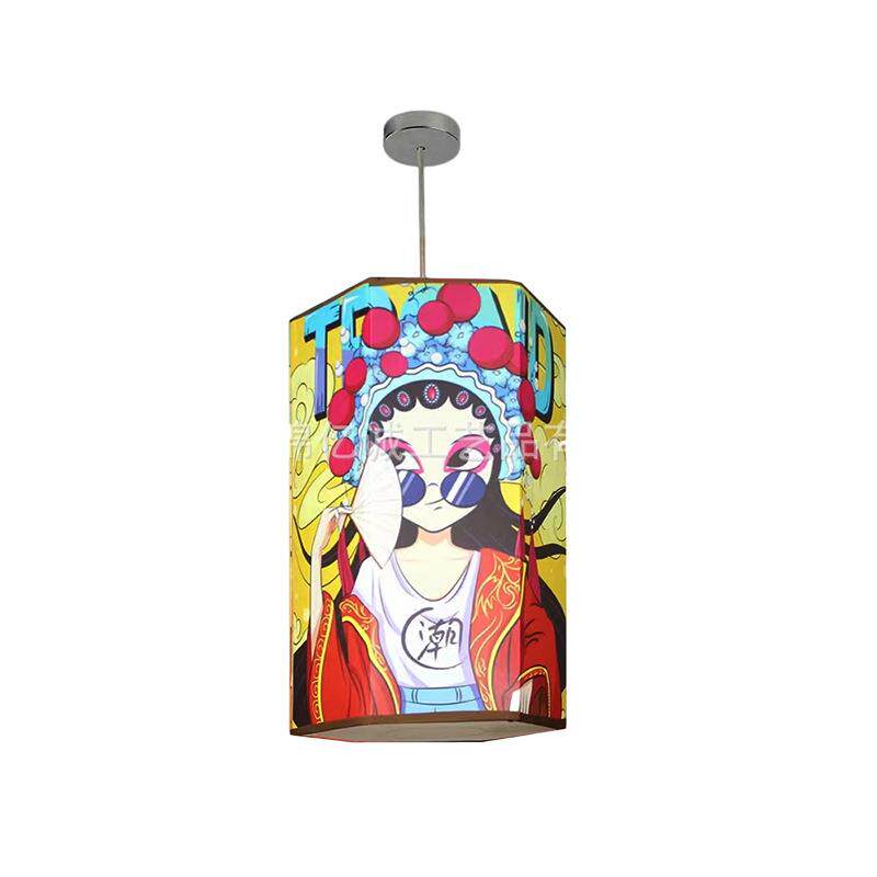 中式国潮灯笼火锅店走廊装饰户外防水广告印字羊皮纸宫灯笼