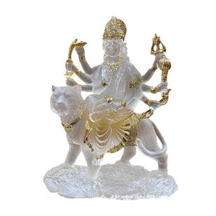 印度神像难近母杜尔迦Durga骑老虎狮子供奉树脂水琉璃摆件源头厂