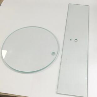 超白钢化玻璃定制桌面烤漆台面餐桌方形开孔隔板异形圆形玻璃定做