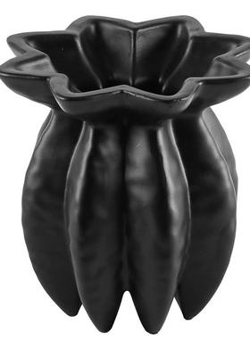 侘寂风抽象异型花瓶摆件样板间客厅茶室民宿高级感大口径插花花器