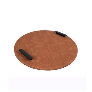 简约棕色石头纹皮托盘摆件纸巾盒组合酒店展厅样板间茶几托盘摆件