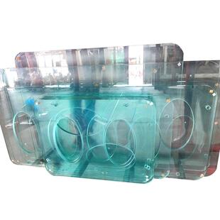 厂家生产供应金晶浮法铁低超白钢化玻璃定制切孔