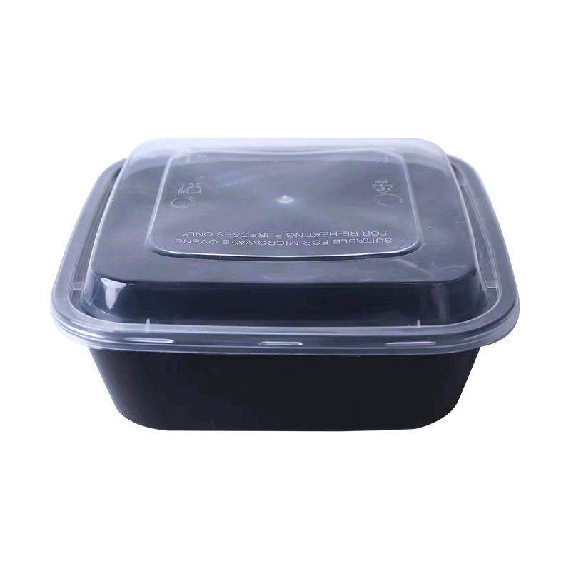 一次性长方形外卖打包盒美式系列加厚黑色餐盒外卖防漏饭盒