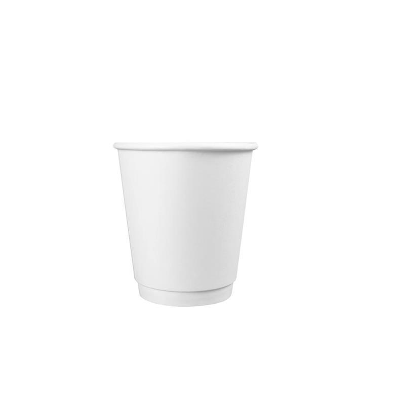 一次性12盎司纯白色现货纸杯400ML双层加厚隔热奶茶咖啡纸杯