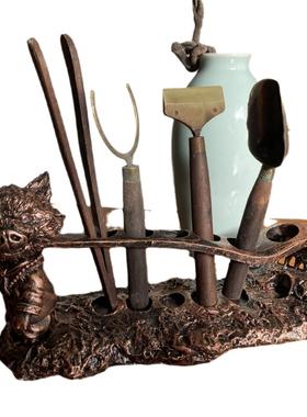 复古做旧混批树脂实心动物八戒狐狸金鱼金蟾茶道六君子茶具配件