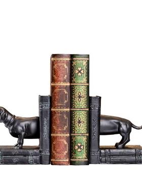 美式乡村酒柜工艺品欧式仿古宠物狗书档摆件家居客厅树脂隔板摆设