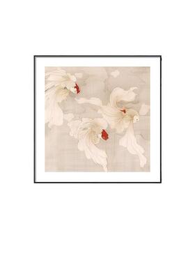 侘寂风古中风YZ202412文艺厅玄装饰画沙发客背景餐厅关背景墙复古