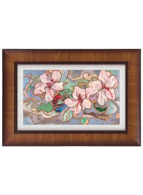 繁厅花奔马法式复古客书房柜挂画YZ202412卧室中古风餐众小抽象装