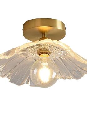 吸道玄关轻奢网红过灯走廊道灯复古荷叶吸顶TJT灯玄关过灯网红小