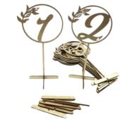 木桌号牌数字牌创制意木婚质工插艺品庆用品道GKG具派对摆件席位