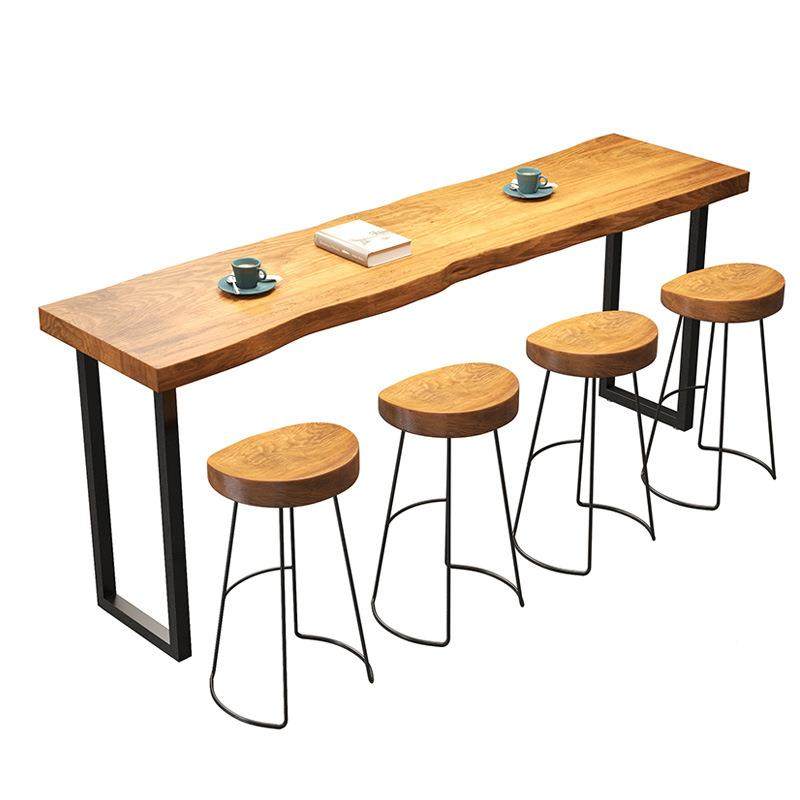 实木靠长吧台桌家简约网红奶无品牌/茶店用桌椅北欧长墙条高脚阳,商业/办公家具,酒吧桌,淘宝优惠券,粉丝福利购,淘宝优惠卷