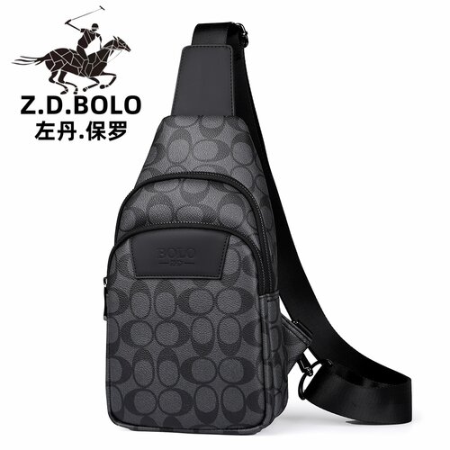 保罗新款男士多功能胸包斜肩包