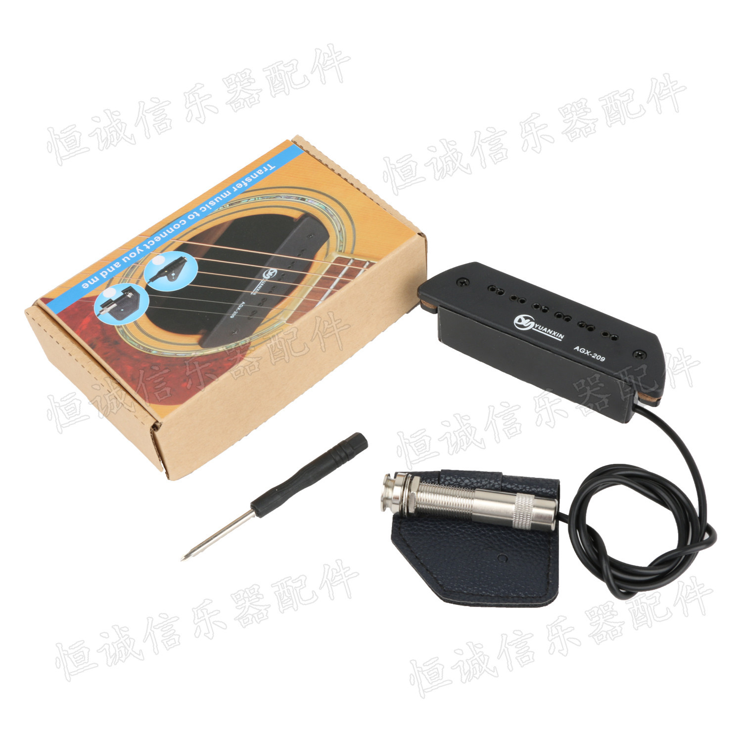 吉他拾音器 民谣木吉他音孔拾音器 免开孔吉他原声拾音器配件批发