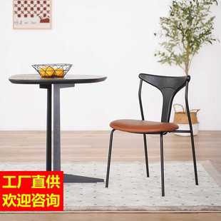 极简餐椅北欧椅子简约轻奢靠背椅咖啡厅餐厅椅工业风民宿 铁艺意式